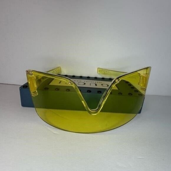 New Season Gucci Eyewear Mask-shaped frame sunglasses - Picture 14 of 14